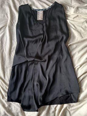Anthropologie Lokoya Satin Tucked Sleeveless Evening Tunic